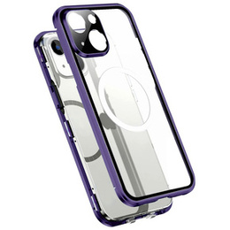 Μαγνητική θήκη MagSafe Dual Glass για iPhone 14, μωβ