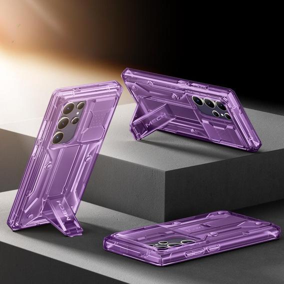 Θήκη για Samsung Galaxy S24 Ultra, Tongate MECH Series Clip, διαφανής / βιολετί