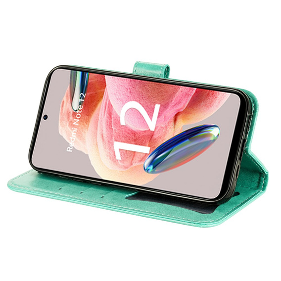 Θήκη με πτερύγιο για Xiaomi Redmi Note 12 4G, Mandala Flower, πράσινη
