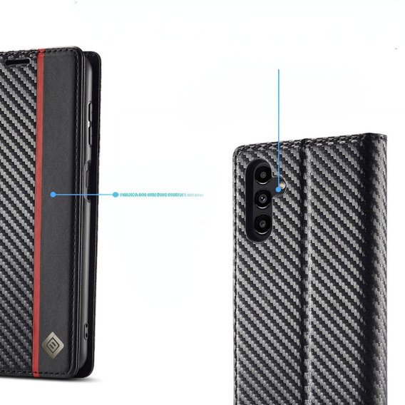 Θήκη με πτερύγιο για Samsung Galaxy A26, Carbon LC.IMEEKE, μαύρη
