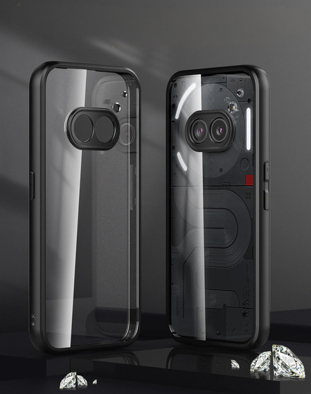 Θήκη για Nothing Phone 2a, Fusion Hybrid, με προστασία κάμερας, διαφανής / μαύρη