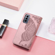 Θήκη με πτερύγιο για Infinix Hot 50 Pro+ 4G, Butterfly, ροζ rose gold