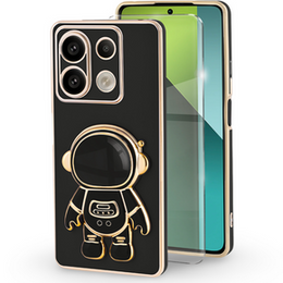 θήκη για το Xiaomi Redmi Note 13 Pro 5G, Astronaut, μαύρη + μετριασμένο γυαλί 9H