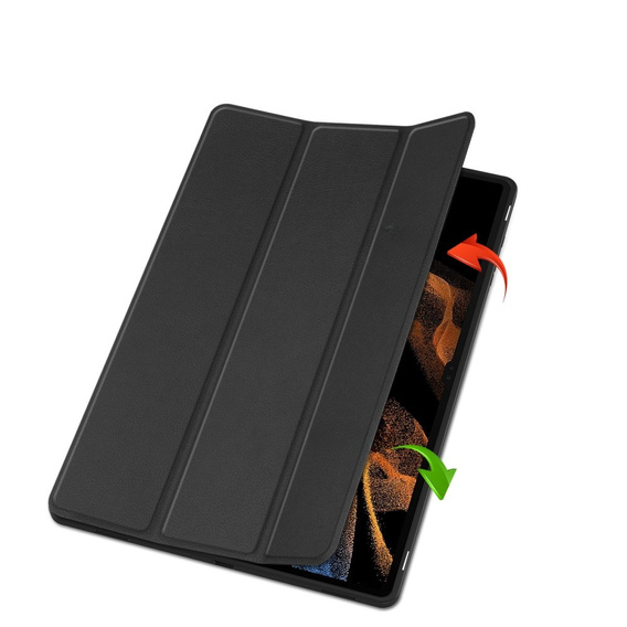 Θήκη για Samsung Galaxy Tab S10 Ultra, Smartcase με χώρο για γραφίδα, μαύρη