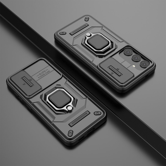 Θήκη για Samsung Galaxy S24, KickStand Camera Lens, μαύρη