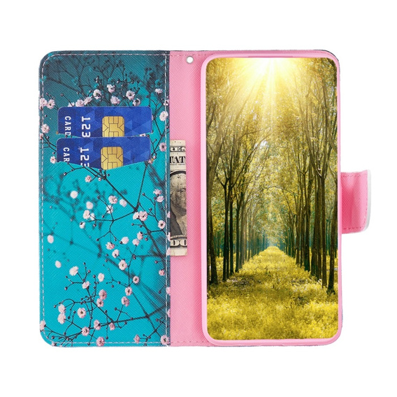 Θήκη με πτερύγιο για Motorola Moto G54 5G, Wallet, sakura, μπλε
