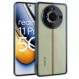 Η θήκη για το Realme 11 Pro 5G / Pro+ 5G, Electroplating Frame, διαφανής / μαύρη