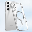 Θήκη για Samsung Galaxy S25+ Plus, Electro MagSafe, ασημένια + Γυαλί για την οθόνη