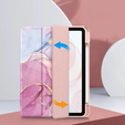 Θήκη για iPad 10.9" 2022 (10 gen.), Smartcase Hybrid, με χώρο για γραφίδα, Marble ροζ