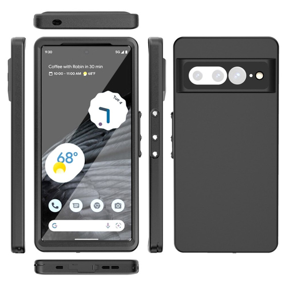 Αδιάβροχη θήκη IP68 για Google Pixel 7 Pro, Redpepper, μαύρη