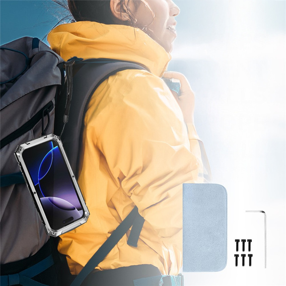 Θήκη R-JUST με βάση και ενσωματωμένο γυαλί για iPhone 17 Pro