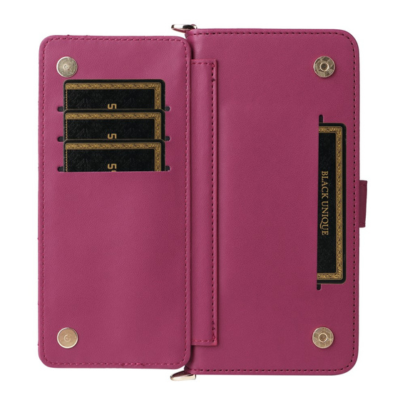 Θήκη με πτερύγιο για Oppo Reno 13 5G, Crossbody Leather Wallet, μπορντό
