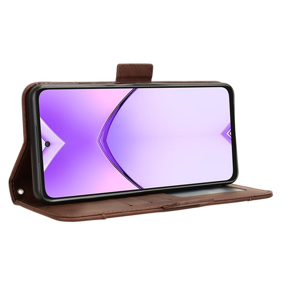 Θήκη με πτερύγιο για Oppo A80, Card Slot, καφέ
