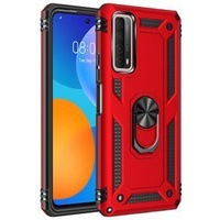 θωρακισμένη θήκη για Huawei P Smart 2021, Nox Case Ring, κόκκινη