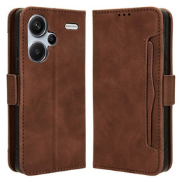 Θήκη με πτερύγιο για Xiaomi Redmi Note 13 Pro+, Card Slot, καφέ