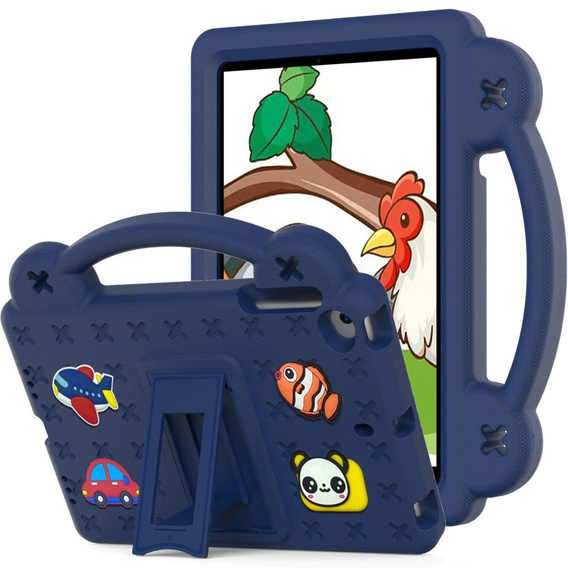 Παιδική θήκη για iPad mini 7.9" 2019/2015/2014/2013/2012 (5/4/3/2/1 gen.), Cute Patterns, με βάση, σκούρο μπλε