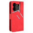 Θήκη με πτερύγιο για Tecno Pova 5 Pro 4G, Card Slot, κόκκινη
