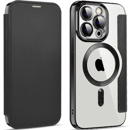 Θήκη με πτερύγιο για iPhone 14 Pro, RFID Wallet MagSafe CamShield, μαύρη