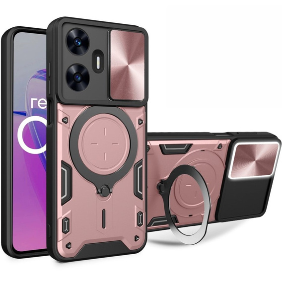 Θωρακισμένη θήκη για Realme C55, CamShield Slide, ροζ rose gold