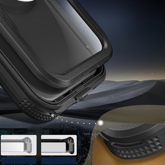 Αδιάβροχη θήκη IP68 για iPhone 16 Pro, SHELLBOX MagSafe, μαύρη