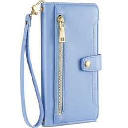 Θήκη με πτερύγιο για Motorola Moto G73 5G, Wallet Zipper Pocket, μπλε