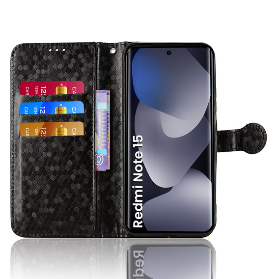 Θήκη με πτυσσόμενο κάλυμμα Wallet Rhombus για Xiaomi Redmi Note 15 5G / Poco M8 5G