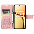Θήκη με πτερύγιο για Realme C61, Butterfly, ροζ rose gold