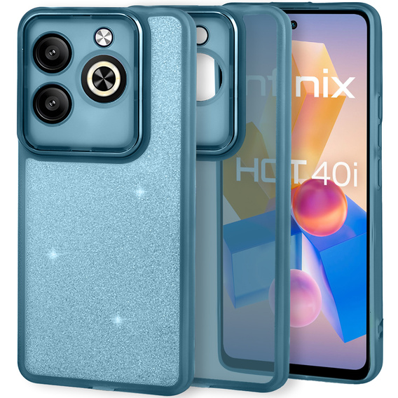 Θήκη για Infinix Hot 40i, Glittery Powder, μπλε