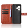 Θήκη με πτερύγιο για Realme GT 7 / 7T, Crazy Horse Wallet, καφέ
