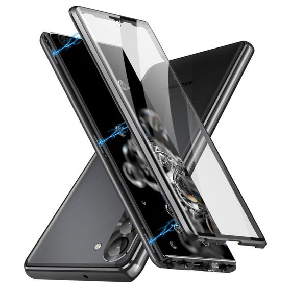 θήκη για το Samsung Galaxy S23 Plus, Magnetic Dual Glass, μαύρη