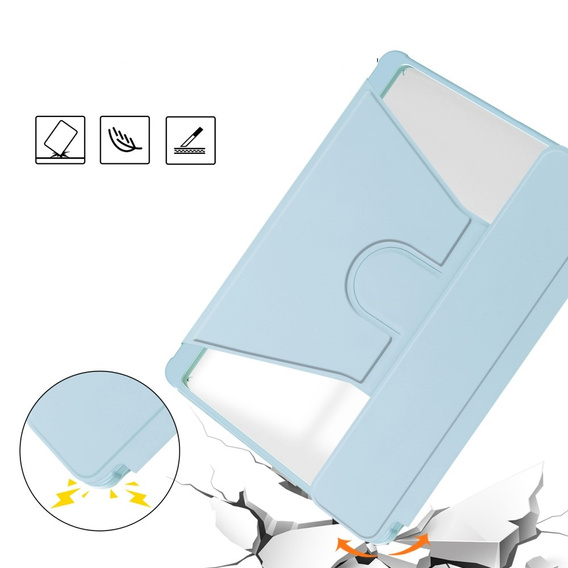 Θήκη πληκτρολογίου για Samsung Galaxy Tab S10 Lite / S10 FE / S9 FE, Rotary 360° Leather, γαλάζια