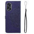 Θήκη με πτερύγιο για Oppo A58 4G, Mandala, μωβ