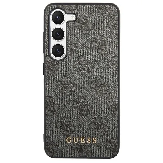 GUESS Θήκη για Samsung Galaxy S24+ Plus, 4G Metal Gold Logo, γκρι