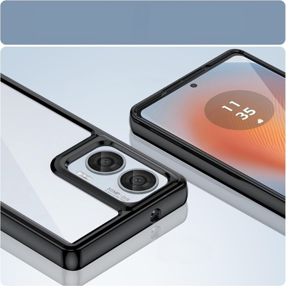 Θήκη για Motorola Edge 50 Fusion 5G, Fusion Hybrid, διαφανής / μαύρη