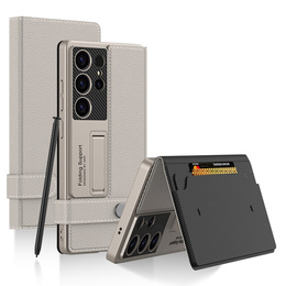 Θήκη με πτερύγιο για Samsung Galaxy S25 Ultra, GKK Card Slot Wallet, γκρι τιτάνιο