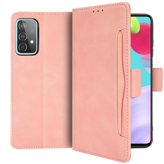 Θήκη με πτερύγιο για Samsung Galaxy A72 5G, Card Slot, ροζ
