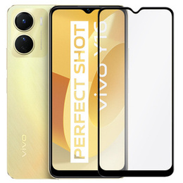 Μετριασμένο γυαλί 3D για Vivo Y16, μαύρη