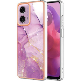 Προστατευτική θήκη για Motorola Moto G24 / G24 Power / G04, Marble Slim Case, μωβ