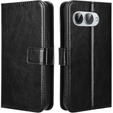 Θήκη με πτερύγιο για T Phone 3 5G, Crazy Horse Wallet, μαύρη