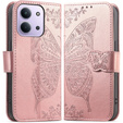 Θήκη με πτερύγιο για Xiaomi Redmi 15C 4G/LTE, Butterfly, ροζ rose gold
