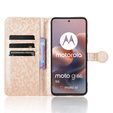 θήκη πτερύγιο για Motorola Moto G86 5G, Wallet Rhombus, χρυσή