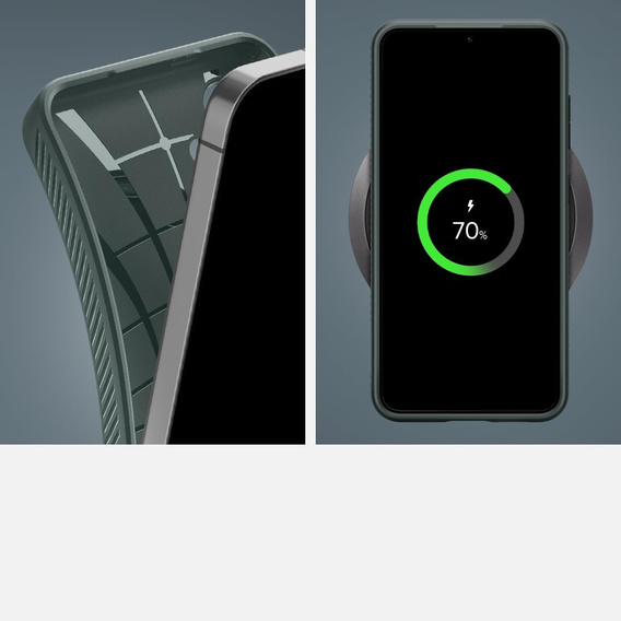 θήκη Spigen για Samsung Galaxy S24, Liquid Air, πράσινη + μετριασμένο γυαλί 9H