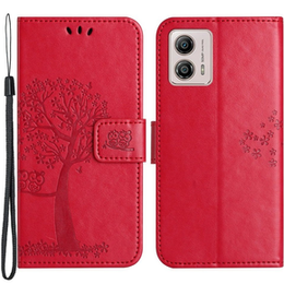 Θήκη με πτερύγιο για Motorola Moto G53 / G23 / G13, tree, κόκκινη