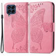 Θήκη με πτερύγιο για Samsung Galaxy M53 5G, Butterfly, ροζ