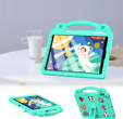 Παιδική θήκη για iPad 10.2" 2021/2020/2019 (9/8/7 gen.) / Air 10.5" 2019 (3 gen.), Cute Patterns, με βάση, πράσινη