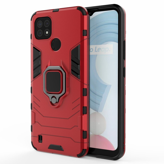 Θήκη για Realme C21, Kickstand Ring, κόκκινη