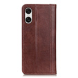 θήκη με πτερύγιο για Sony Xperia 10 VI, Split Leather, καφέ