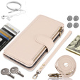 Θήκη με πτερύγιο για Samsung Galaxy S24 Ultra, Wallet Zipper Pocket RFID, με ιμάντα ώμου, μαύρη