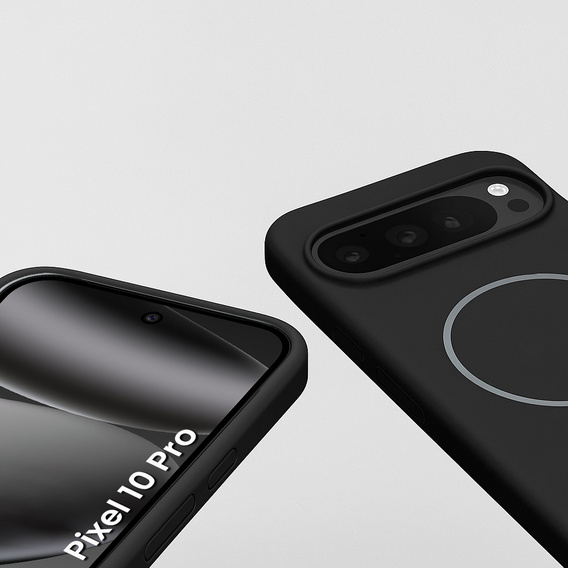 Θήκη σιλικόνης για Google Pixel 10 / 10 Pro, για MagSafe, μαύρο