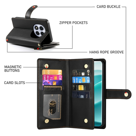 Θήκη με πτυσσόμενο κάλυμμα και τσέπη με φερμουάρ για Xiaomi Redmi Note 15 Pro Plus 5G